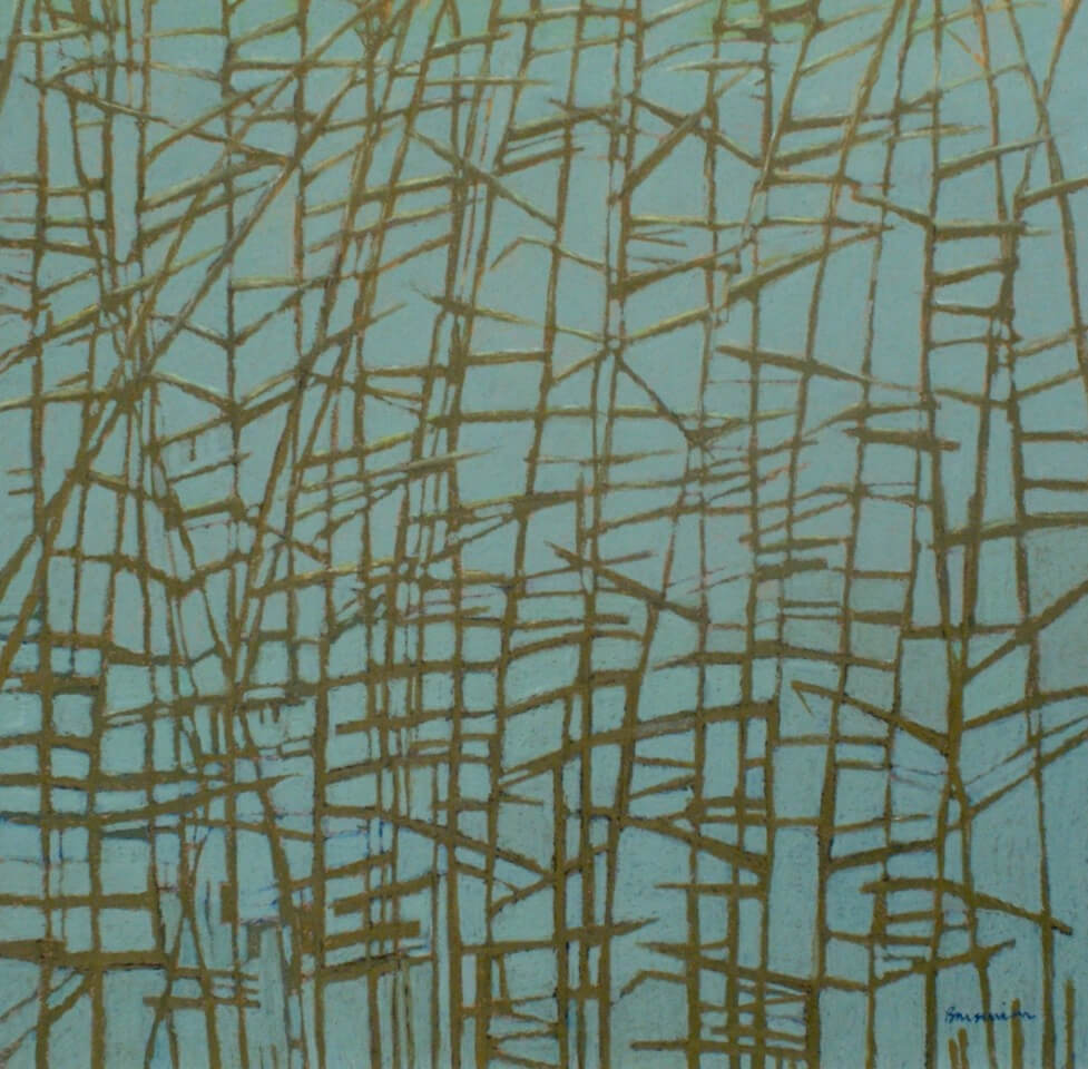 Oil Pastel of Grasses against a Blue Sky
